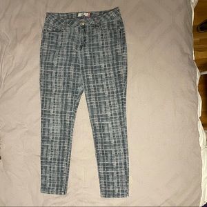 CAbi Curvy Skinny Jean - Blue Grid, Sz 12
